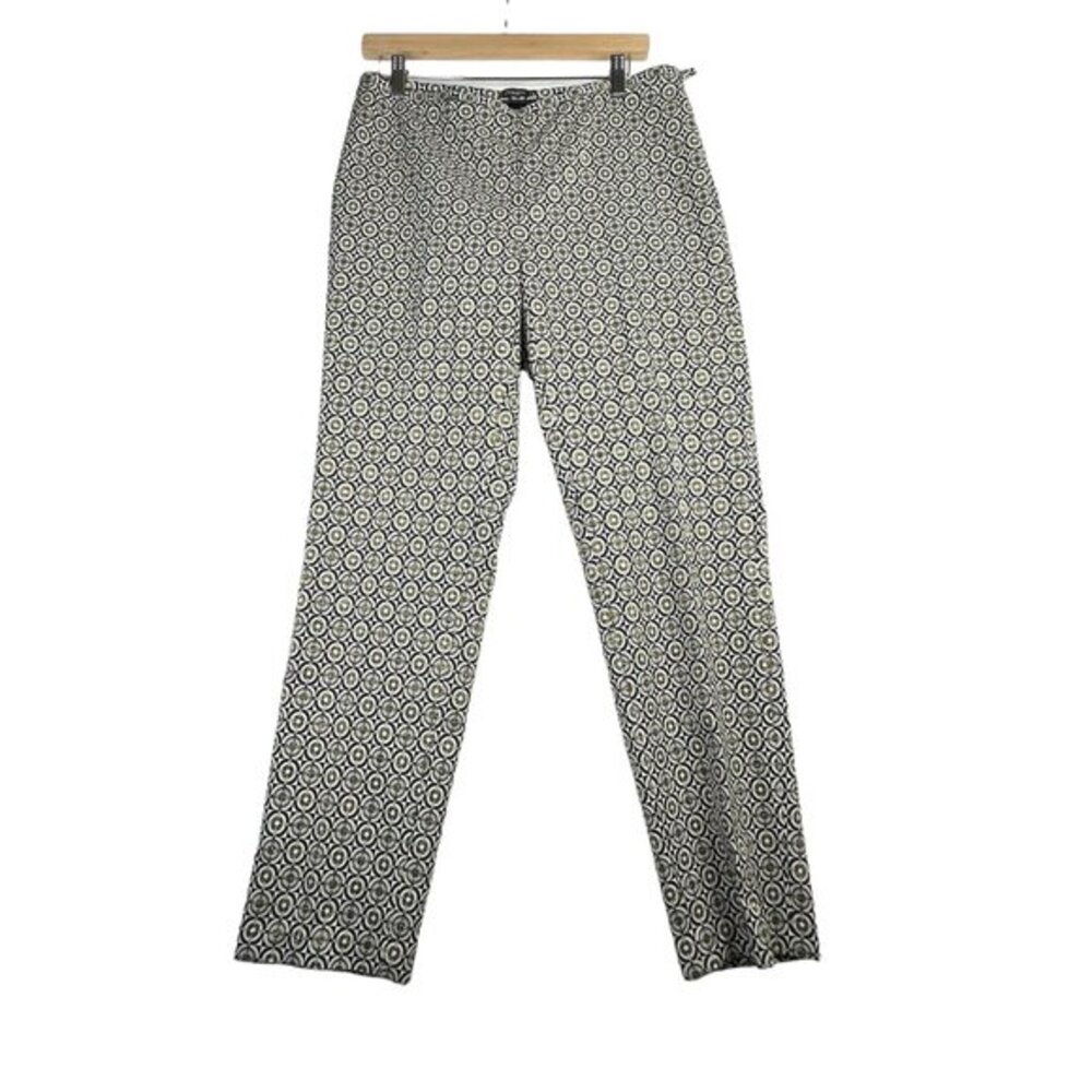 J. McLaughlin Geometrical Print Pants size 8 Gold